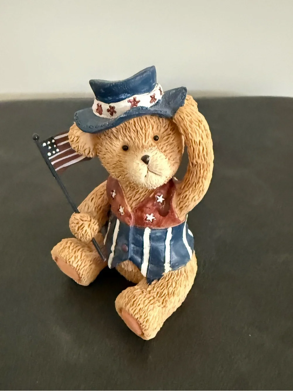 Patriotic Bear Figurine in Red, White & Blue - Home Accent